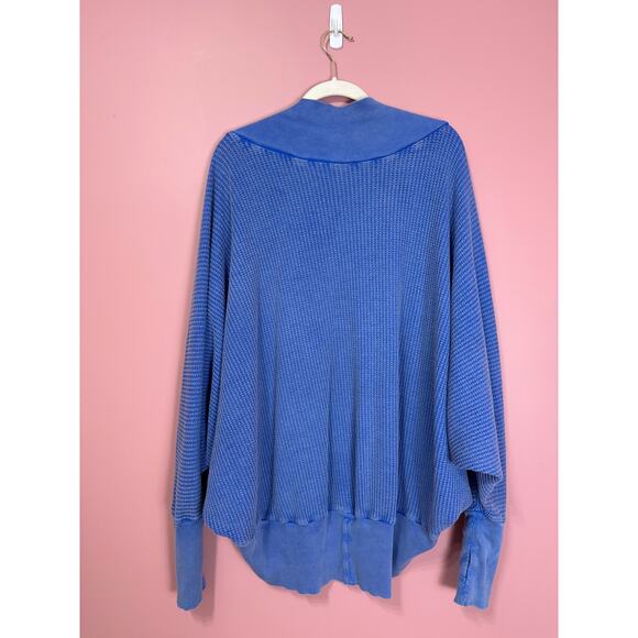 Free People FP One Deva Shrug Waffle Knit Cardigan in Blue Size XS/S - Picture 7 of 7